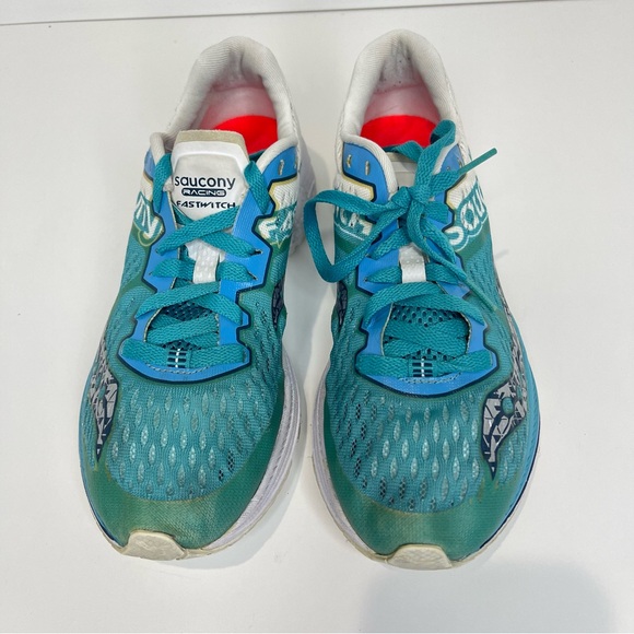 Saucony Fastwitch 8 Racing Running Shoes Womens 7.5 Lightweight Blue White - Picture 4 of 14
